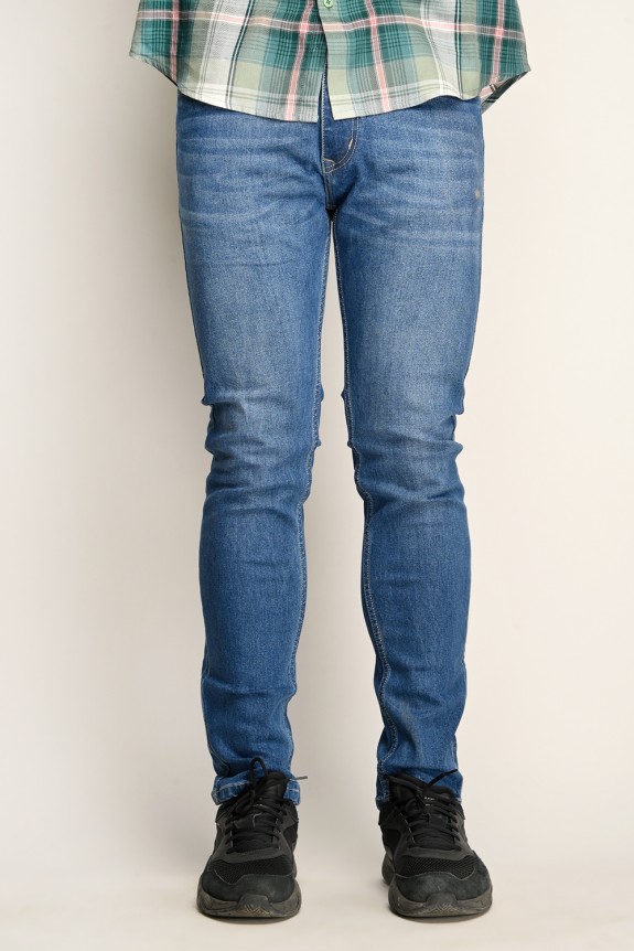 Sky blue faded slim fit jeans