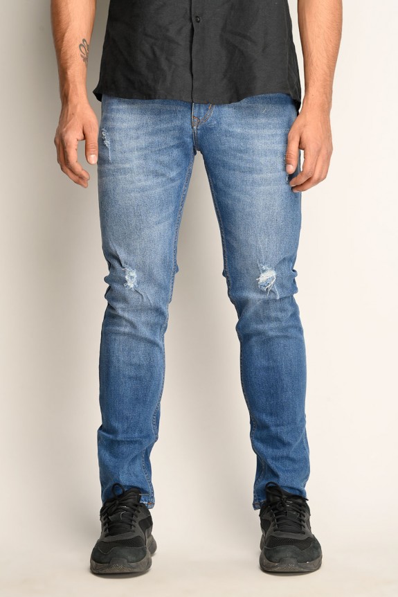 Mens blue rib jeans