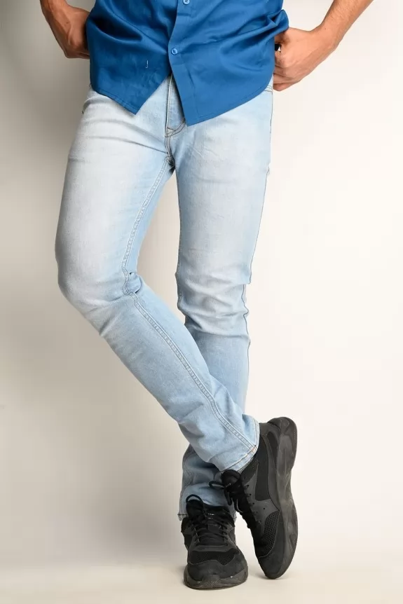 Classic sky blue mens fit jeans