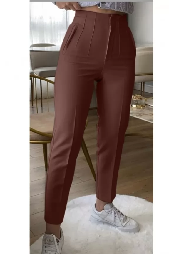 Brown High Waist Pant 