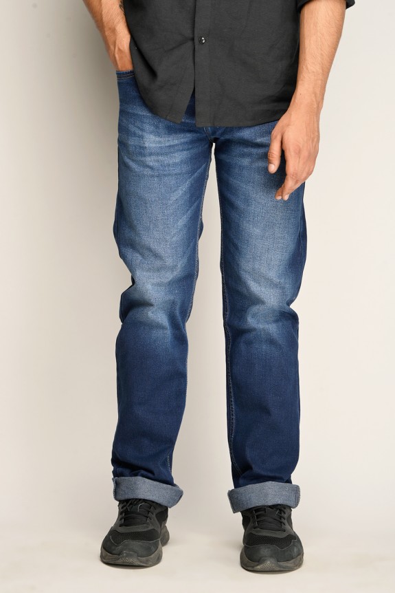 Mens Dark Blue Regular Jean