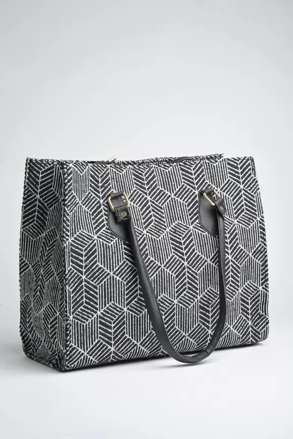Black & white pattern tote bag