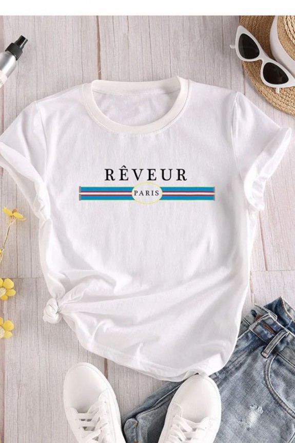 Reveur Paris Printed White T-shirt