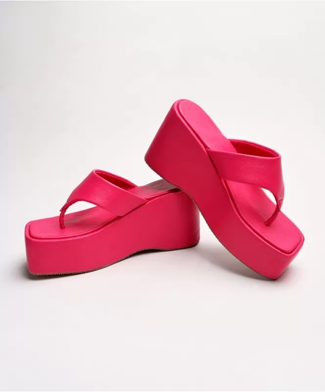 Pink ponky chunky wedges