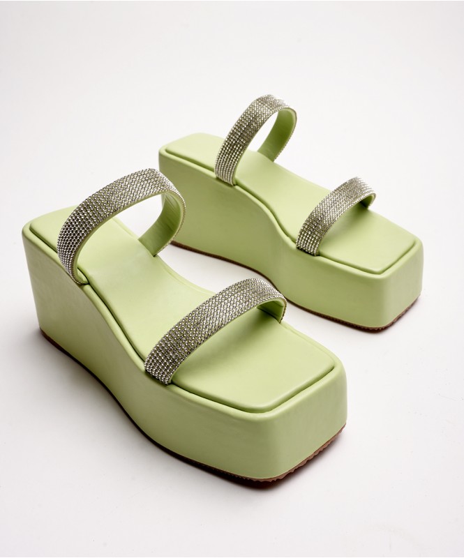 The chic walk lime green wedge Street Style Store SSS