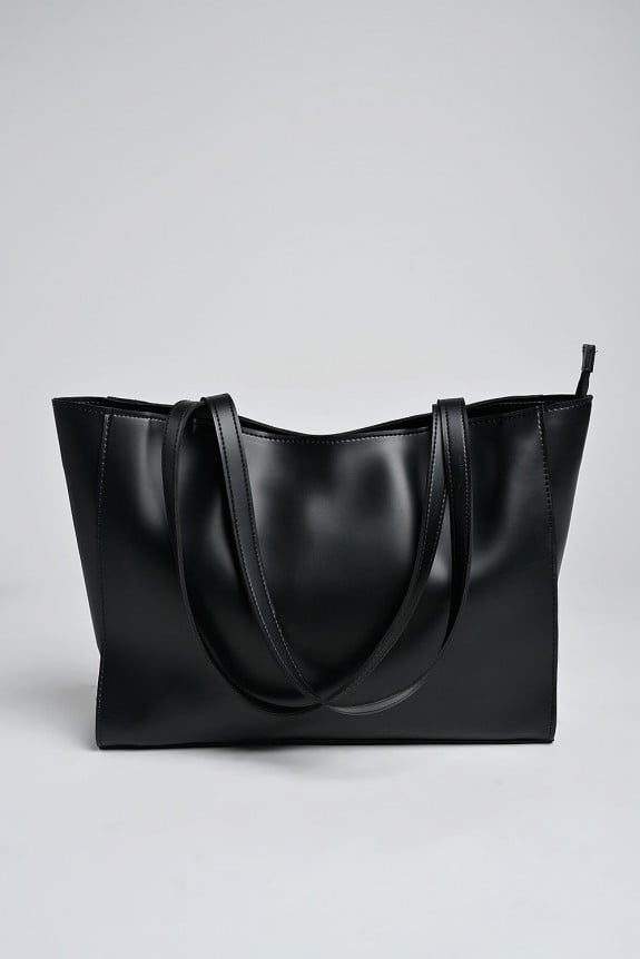 Basic black tote bag