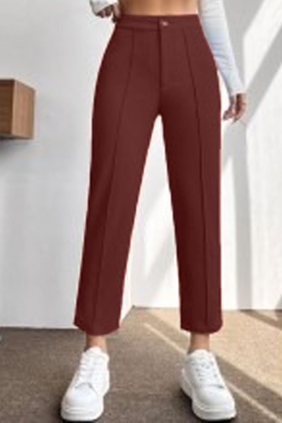 Cinnamon Brown Straight Regular Trouser
