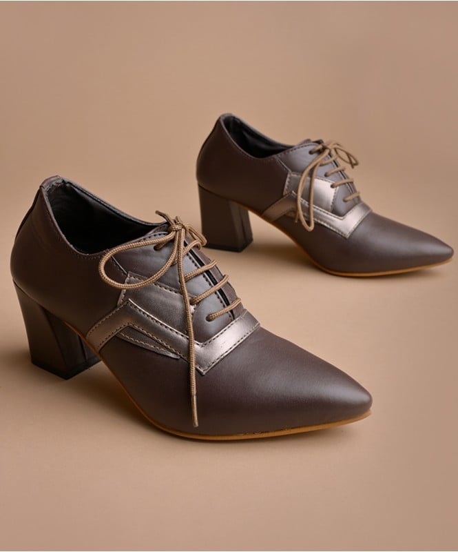 Brown Metallic Cord Mules With Block Heels Design by Rimzim Dadu at  Pernia's Pop Up Shop 2024