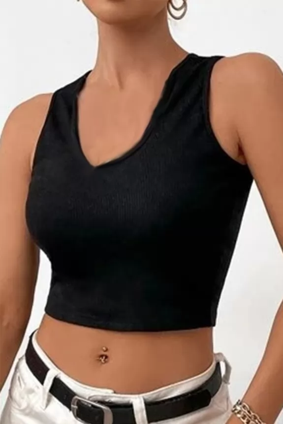 Tank Top With Stylized Neck 