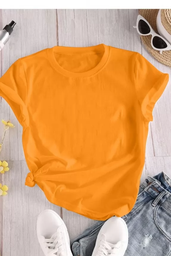 Orange 100% Cotton jersey Tee 