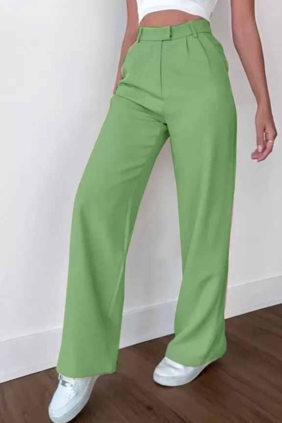 Green Flared Formal pants