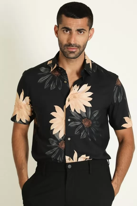 Mens floral printed shirt