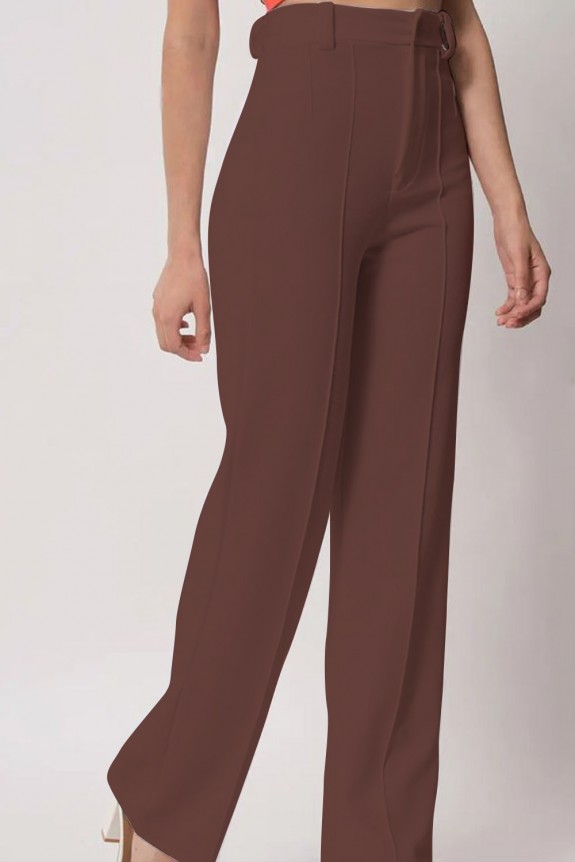 Brown Flared Formal pants
