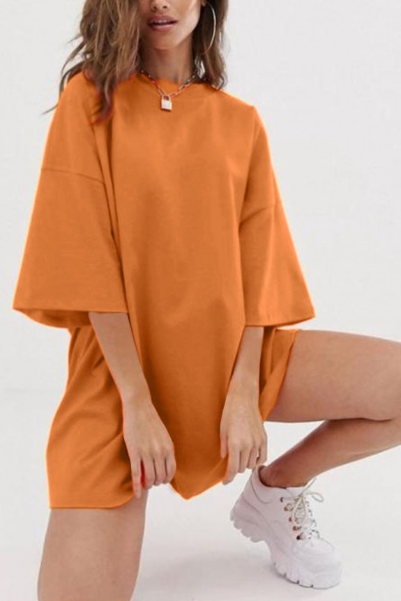 100% cotton Orange Oversized T-shirt