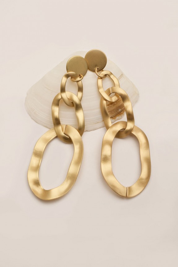 Golden Long Geometric Shape Earrings