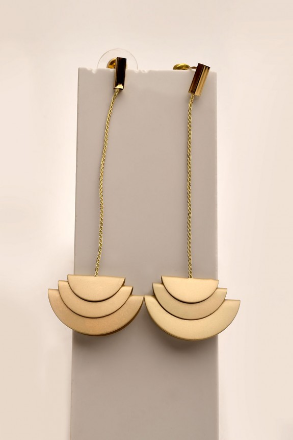 Gold-Toned Quirky Drop Earrings