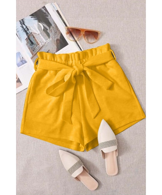 Yellow Mini Shorts With Tie String