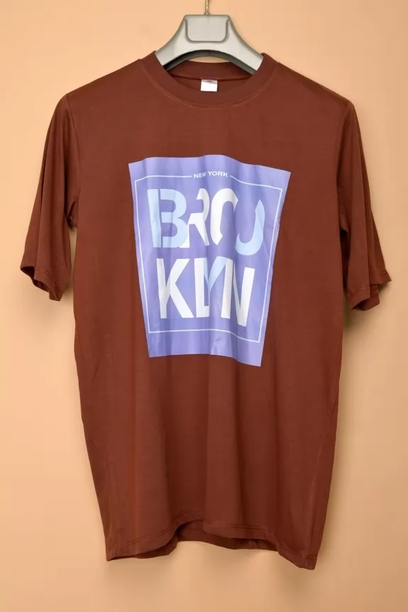Cinnamon Brown Oversized Printed T-shirt