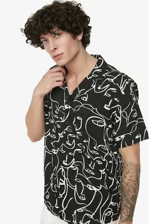 Mens doodle printed shirt