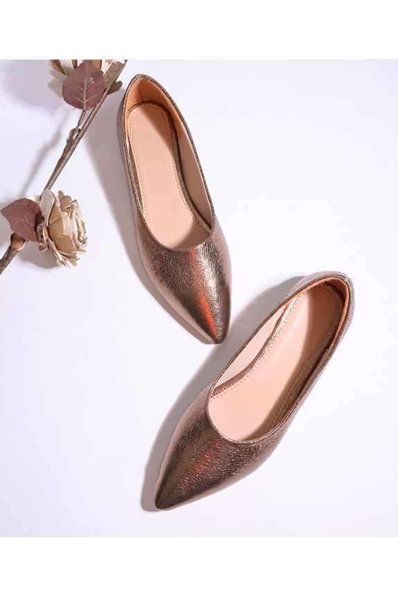 Elegant copper shine ballerinas  