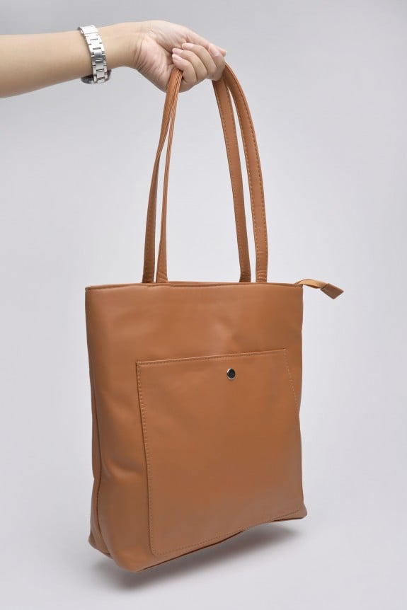 Tan brown tote bag