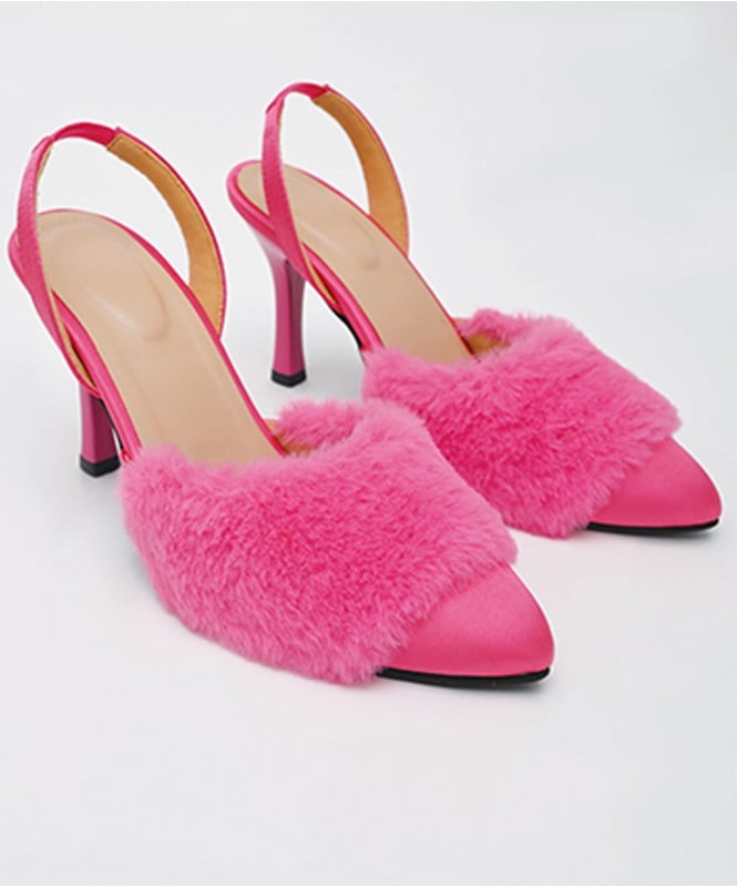 Fluffy hot pink Heel