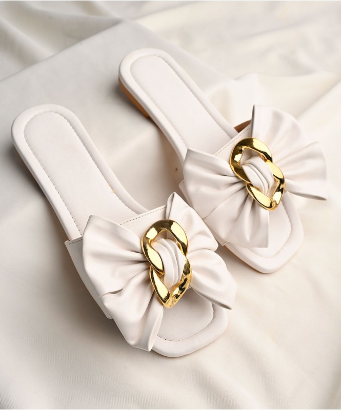Chain detailed bow flats 