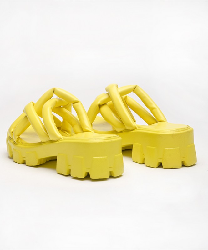Yellow on sale chunky sandals