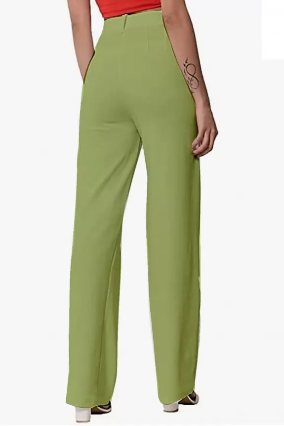 Buy Women Green Belted High Waist Flared Trousers  Trends Online India   FabAlley