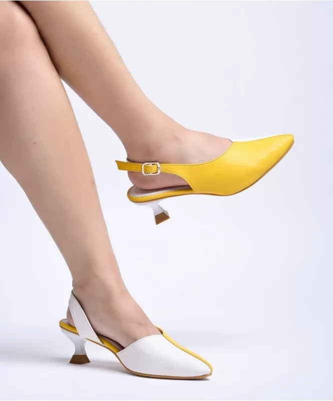White & Yellow heels 