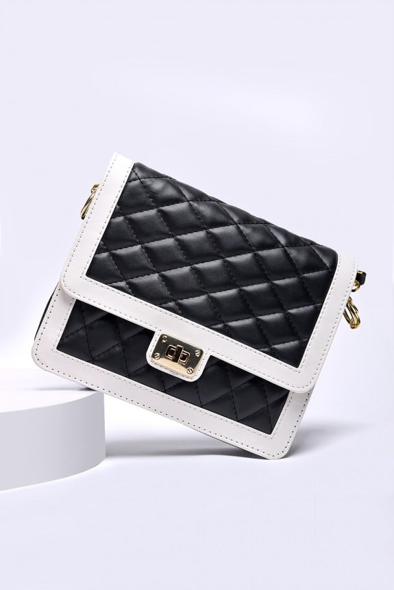 Black diamond quilted sling bag 