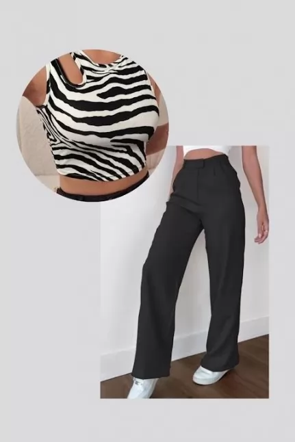 Black & white zebra print set
