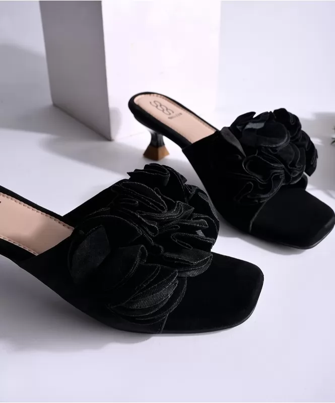 Garden of black rose heels 