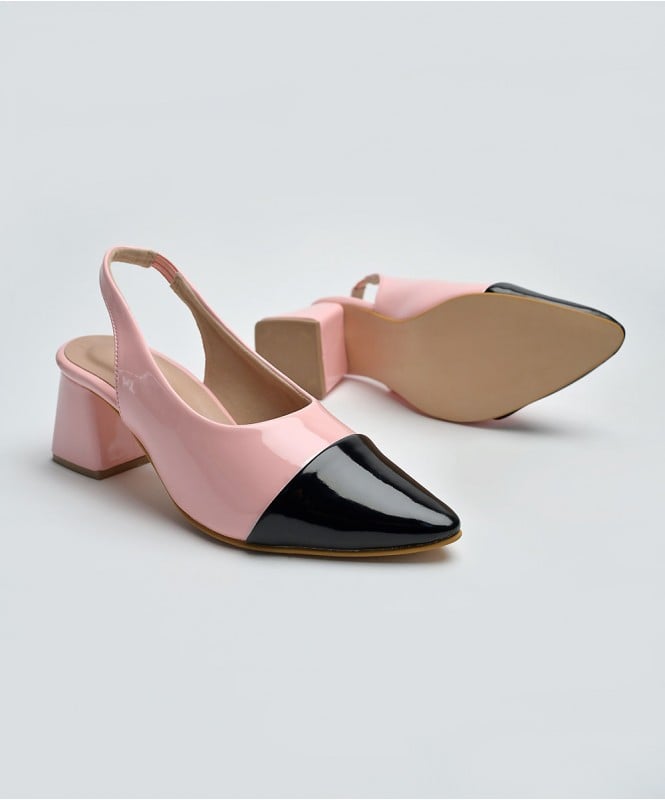 Classy pink & black heel 