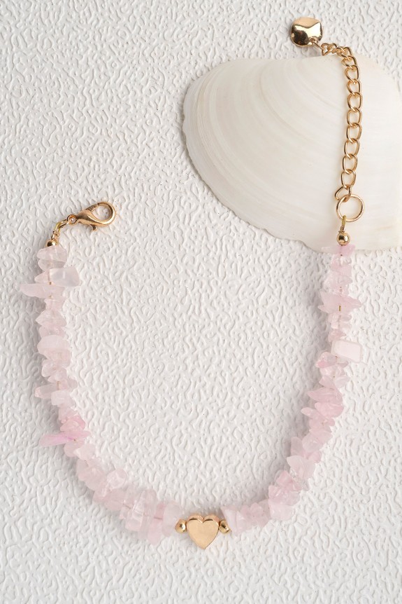 Pastel Pink Uncut Bead Bracelet