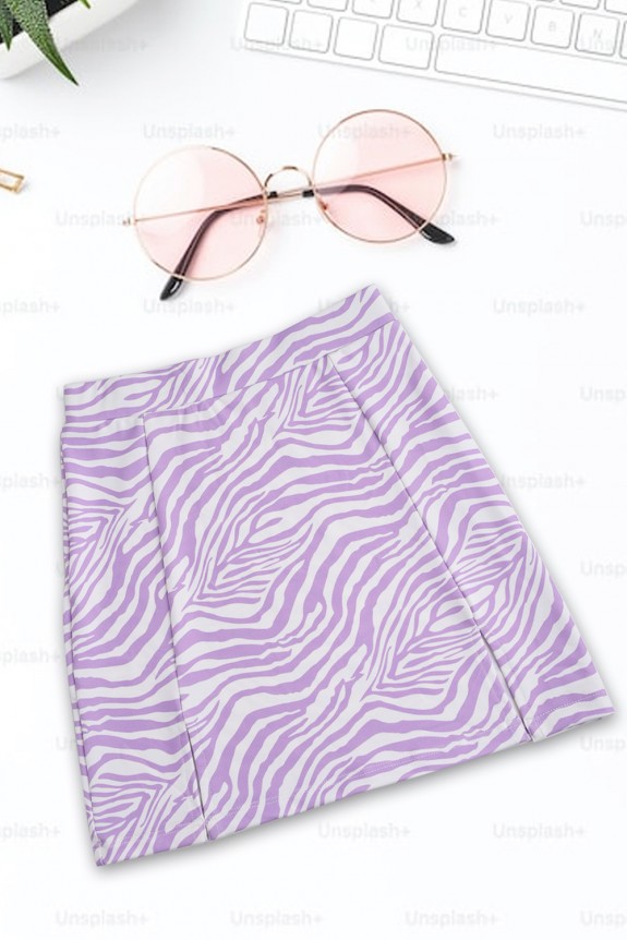 Lavender Animal Print Skirt