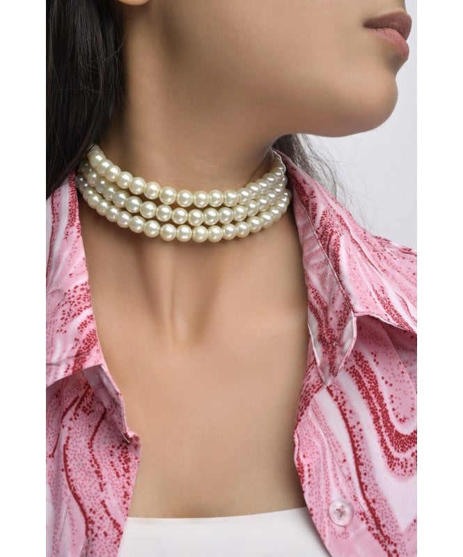 Multistrand Pearls Choker Necklace