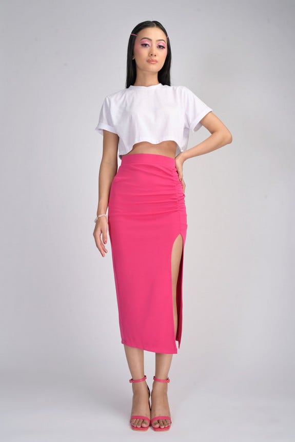 Set of 2 - White T-Shirt With Pink Skirt