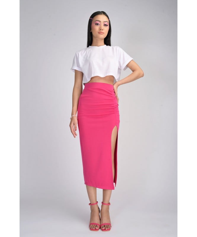 Set of 2 - White T-Shirt With Pink Skirt