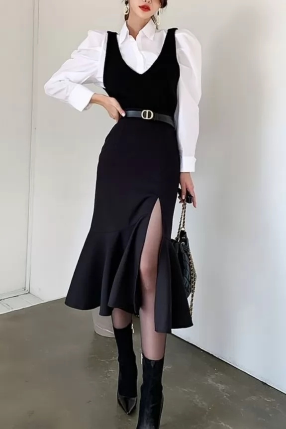 Bodycon dress hot sale with shirt