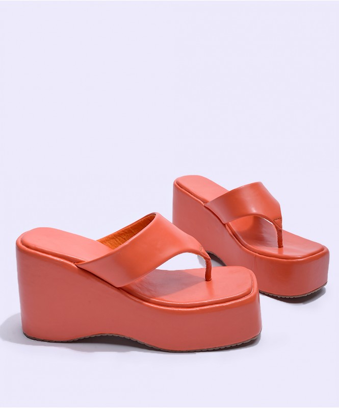 Orange platform new arrivals flip flops