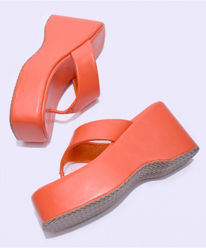 Orange 2025 wedge sandals