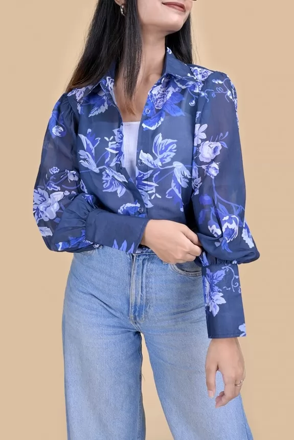 Floral Print Georgette Shirt