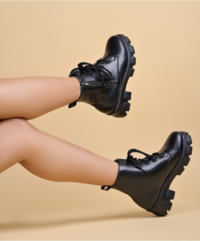 Black combat boots 