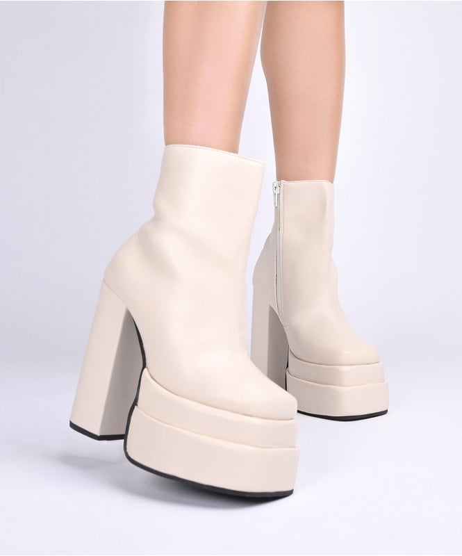 The trendy cream platform boots 