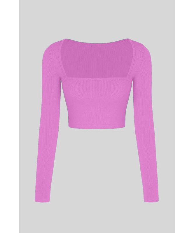 Rose Pink Lycra Long Sleeve Top