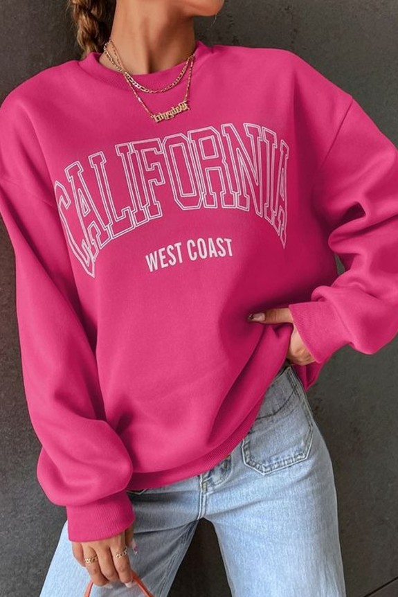 Pink Printed Sweatshirt 