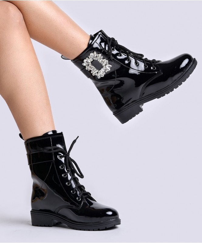 Embellished combat on sale boots