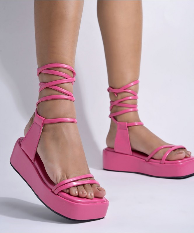 Pink sale platform wedges