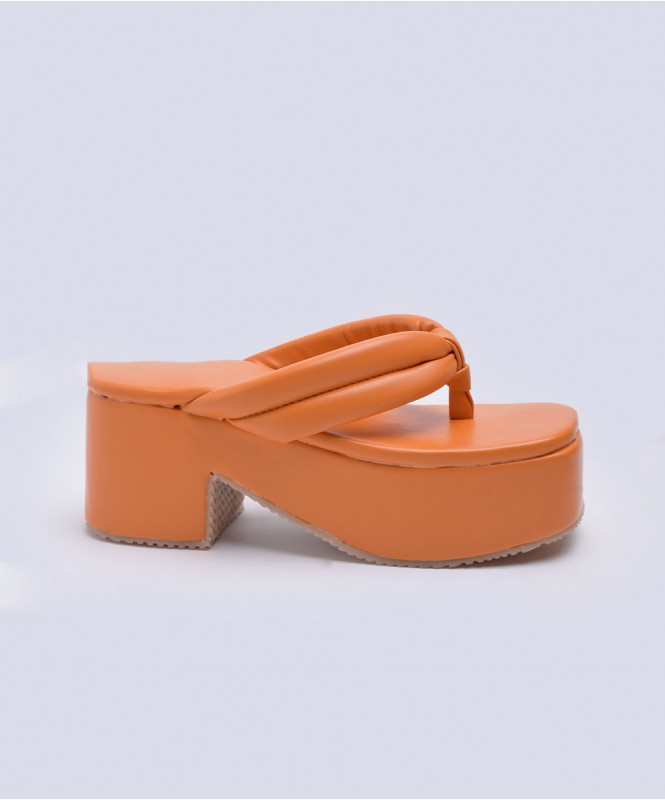 Orange wedge flip flops clearance